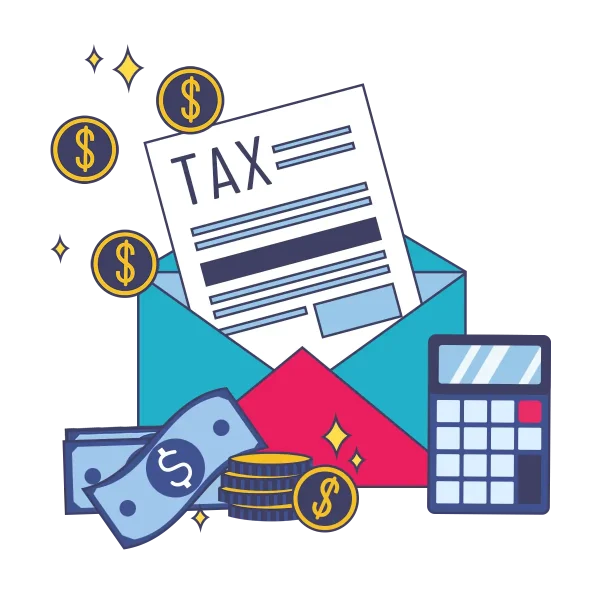 —Pngtree—blue envelope us tax day 6137299