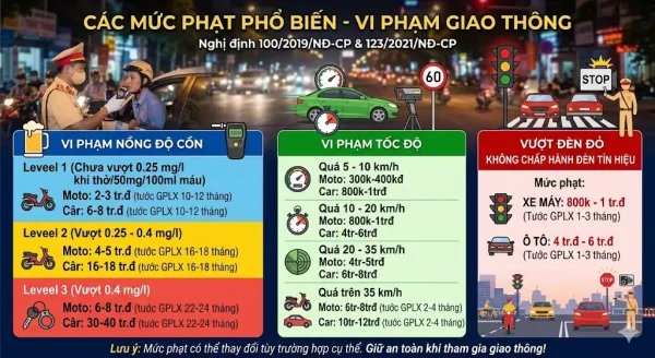 Các mức phạt phổ biến (nồng độ cồn, tốc độ, vượt đèn đỏ) 1 c626994a 3755 4017 9695 3b4ca342c299