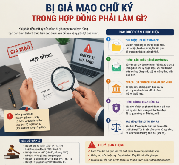 Bị giả mạo chữ ký trong hợp đồng phải làm gì?