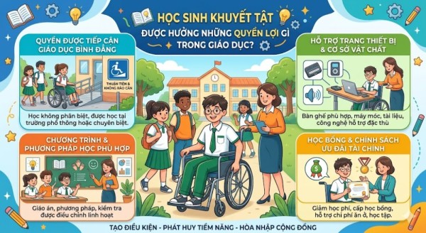 Học sinh khuyết tật được hưởng những quyền lợi gì trong giáo dục?