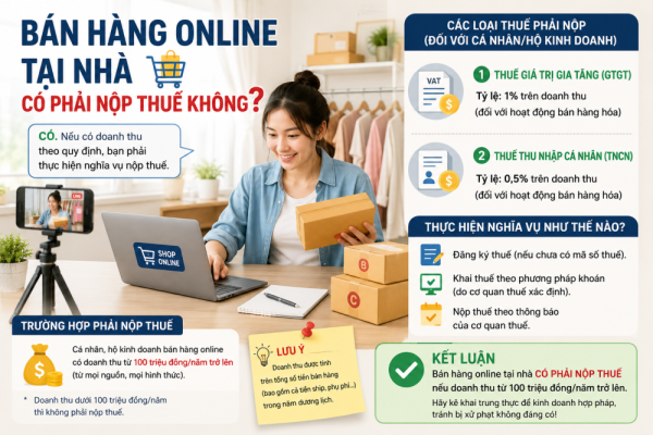 Bán hàng online tại nhà có phải nộp thuế không?