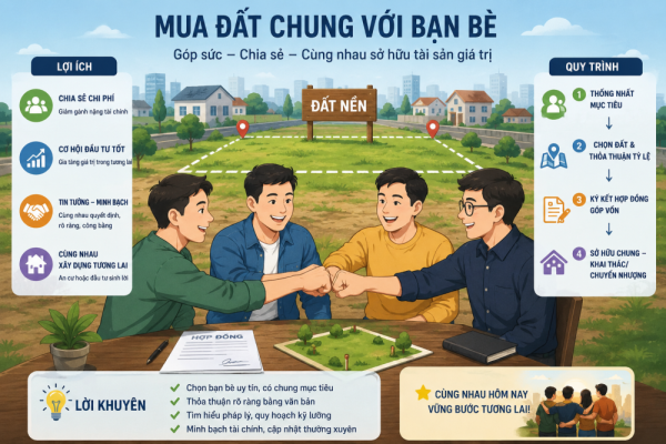 Mua đất chung với bạn bè cần lưu ý những gì?