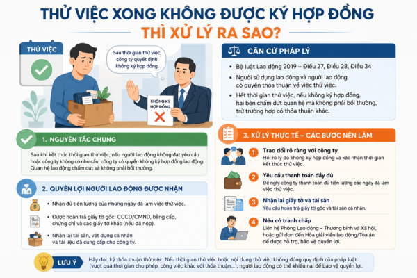 Thử việc xong không được ký hợp đồng thì xử lý ra sao?