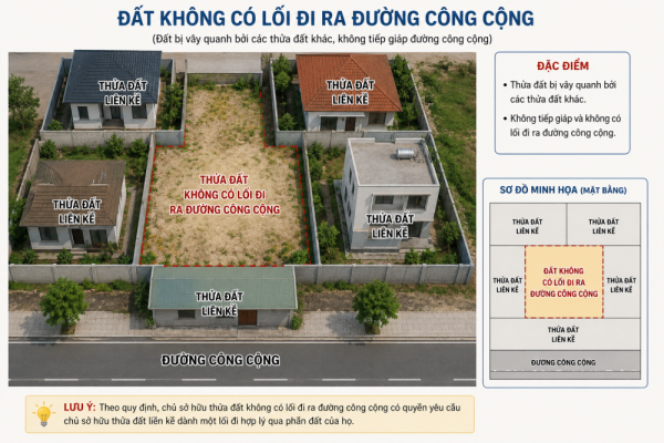 Đất không có lối đi ra đường công cộng phải làm sao?