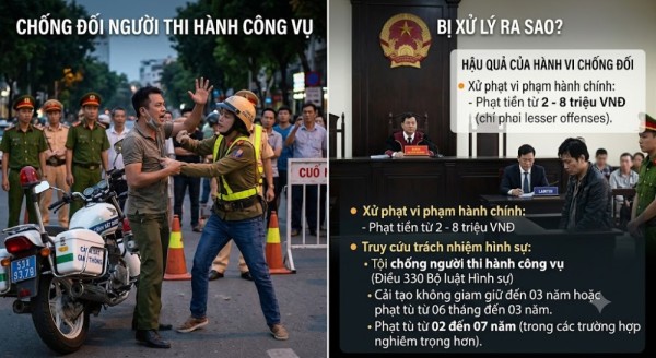 Chống đối người thi hành công vụ sẽ bị xử lý ra sao?
