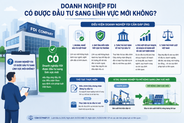 Doanh nghiệp FDI có được đầu tư sang lĩnh vực mới không?