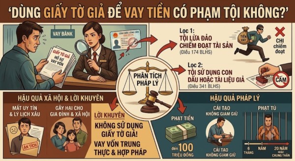 Dùng giấy tờ giả để vay tiền có phạm tội không?