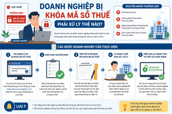 Doanh nghiệp bị khóa mã số thuế phải xử lý thế nào?